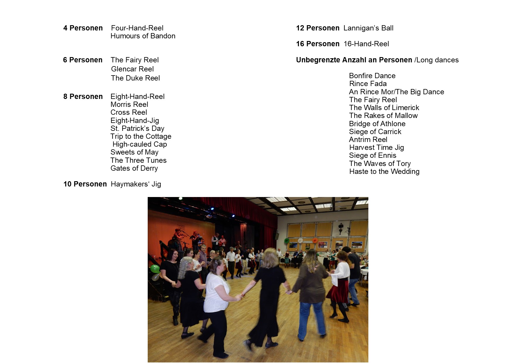 Personenzahl der Tanze